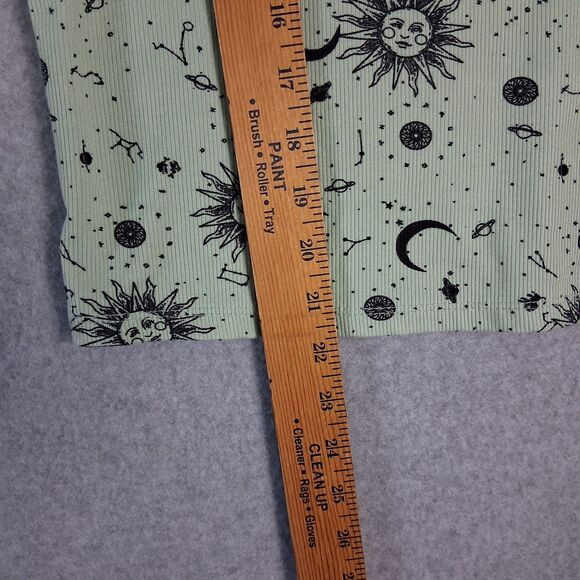 Rue 21 Womens Top XL Green Celestial Sun Moon Stars Witchy Fairy Whimsigoth Boho - Picture 6 of 6